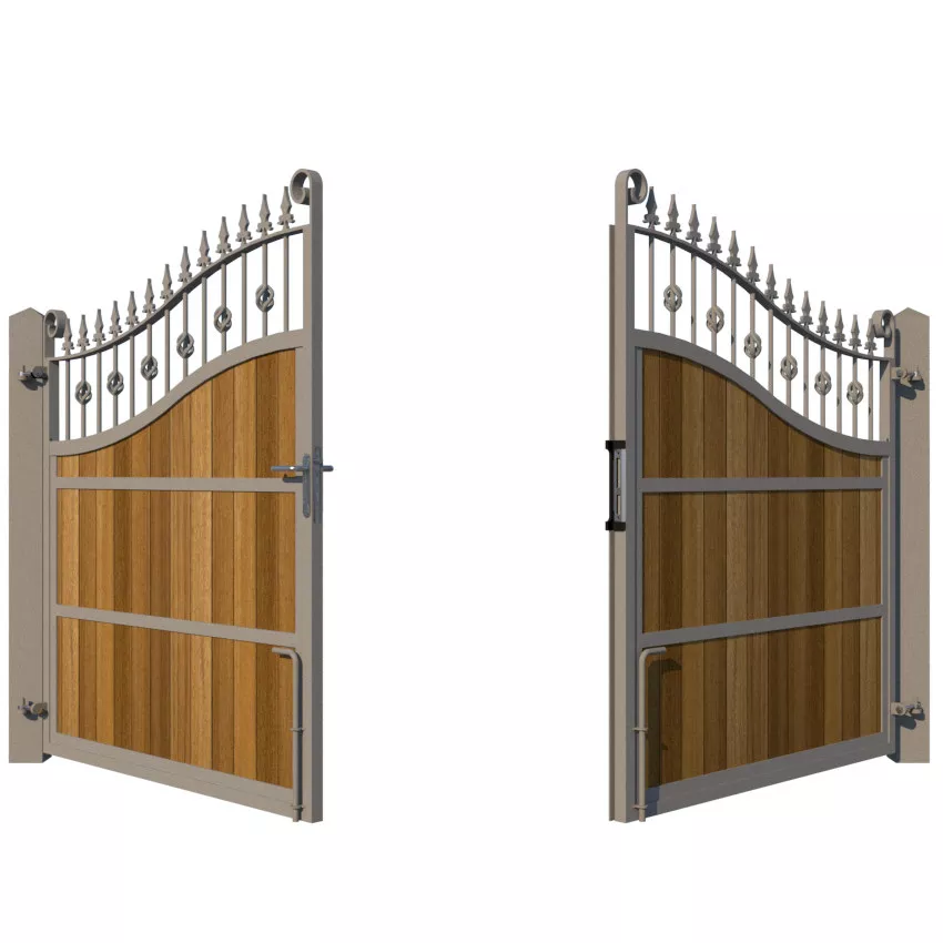 Metal Framed Driveway Gate - The Aberdeen - opening rear