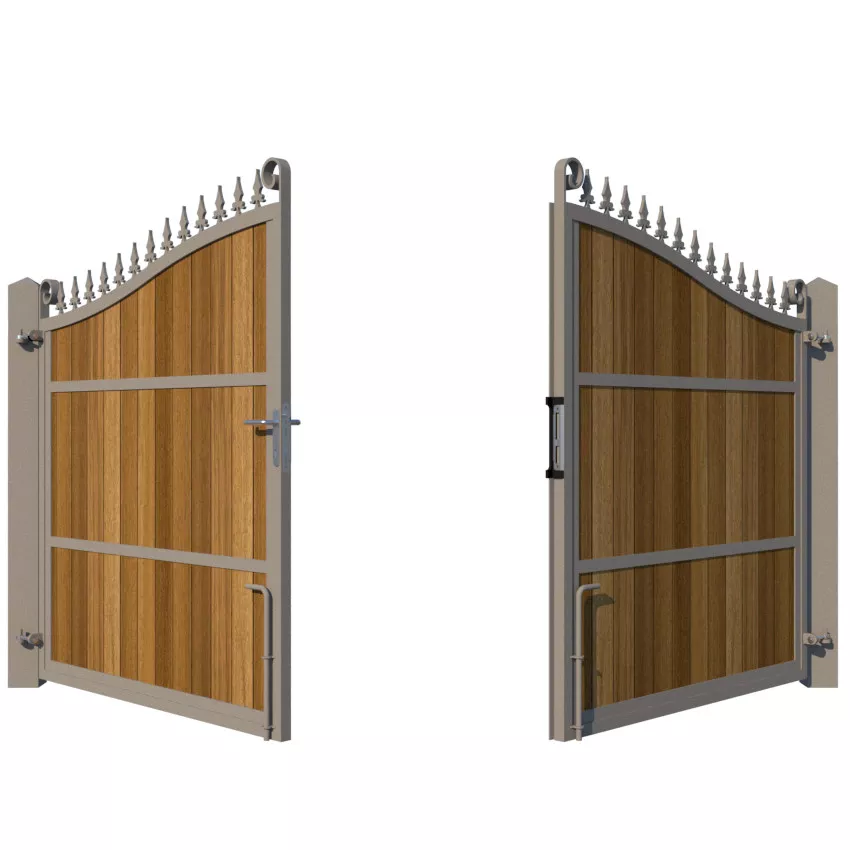 Metal Framed Driveway Gate - The Stratford - opening rear