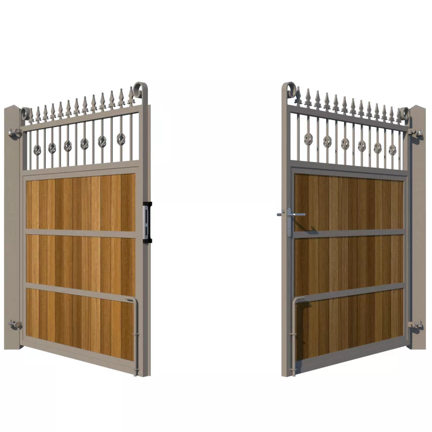 Metal Framed Driveway Gate - The Wilton - opening rear