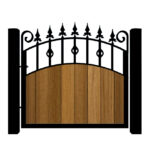 Metal Framed Garden Gate with Iroko - The Aberdeen