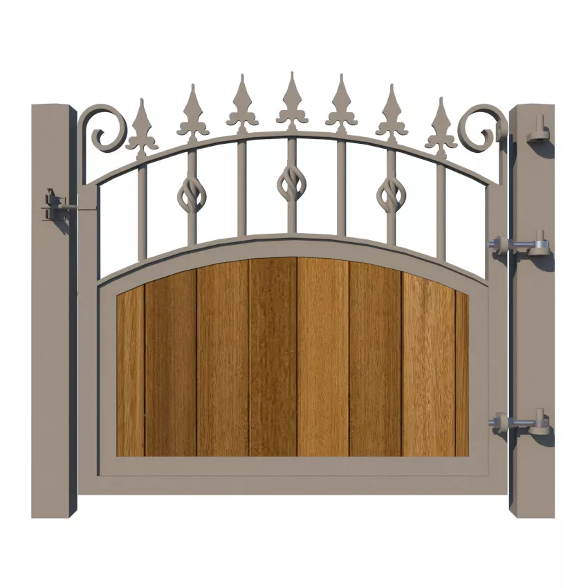 Metal Framed Garden Gate with Iroko - The Aberdeen - rear