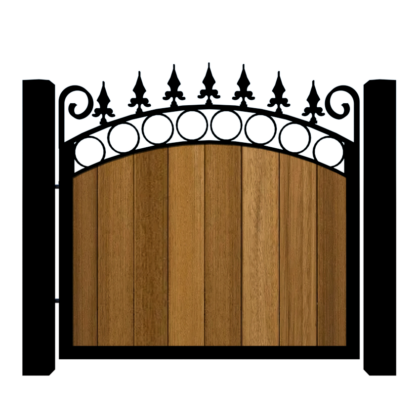 Metal Framed Garden Gate with Iroko - The Bath