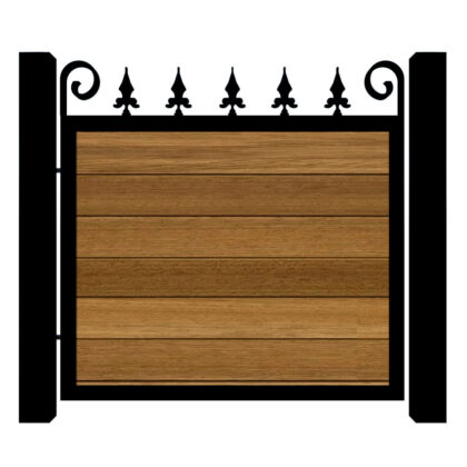 Metal Framed Garden Gate with Iroko - The Dartford