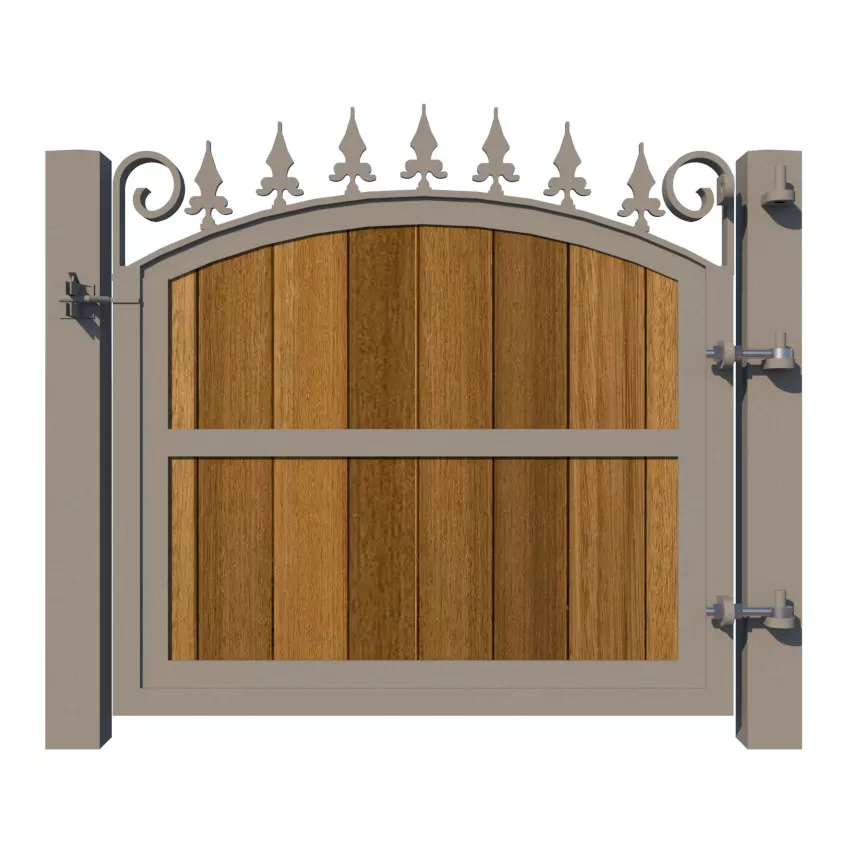 Metal Framed Garden Gate with Iroko - The Dorchester - rear