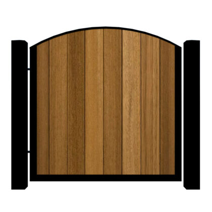 Metal Framed Garden Gate with Iroko - The Kent