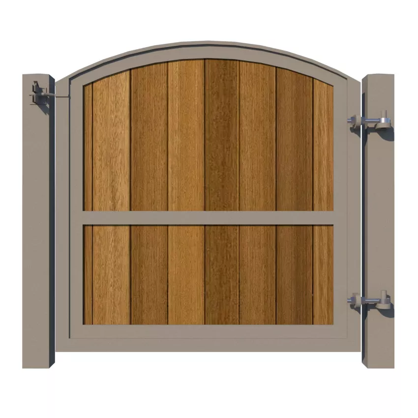 Metal Framed Garden Gate with Iroko - The Kent - rear