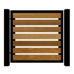 Metal Framed Garden Gate with Iroko - The Kingston