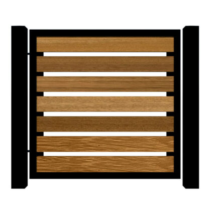Metal Framed Garden Gate with Iroko - The Kingston