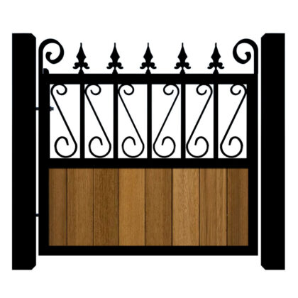 Metal Framed Garden Gate with Iroko - The Lemmington