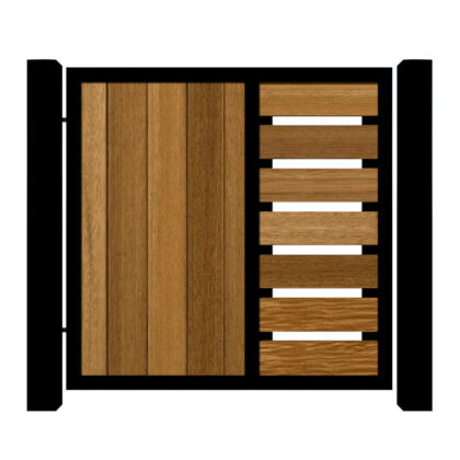 Metal Framed Garden Gate with Iroko - The Malvern