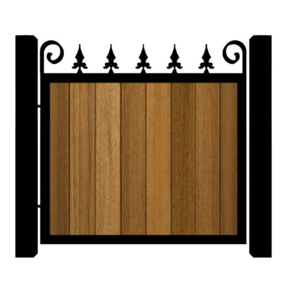Metal Framed Garden Gate with Iroko - The Middleton