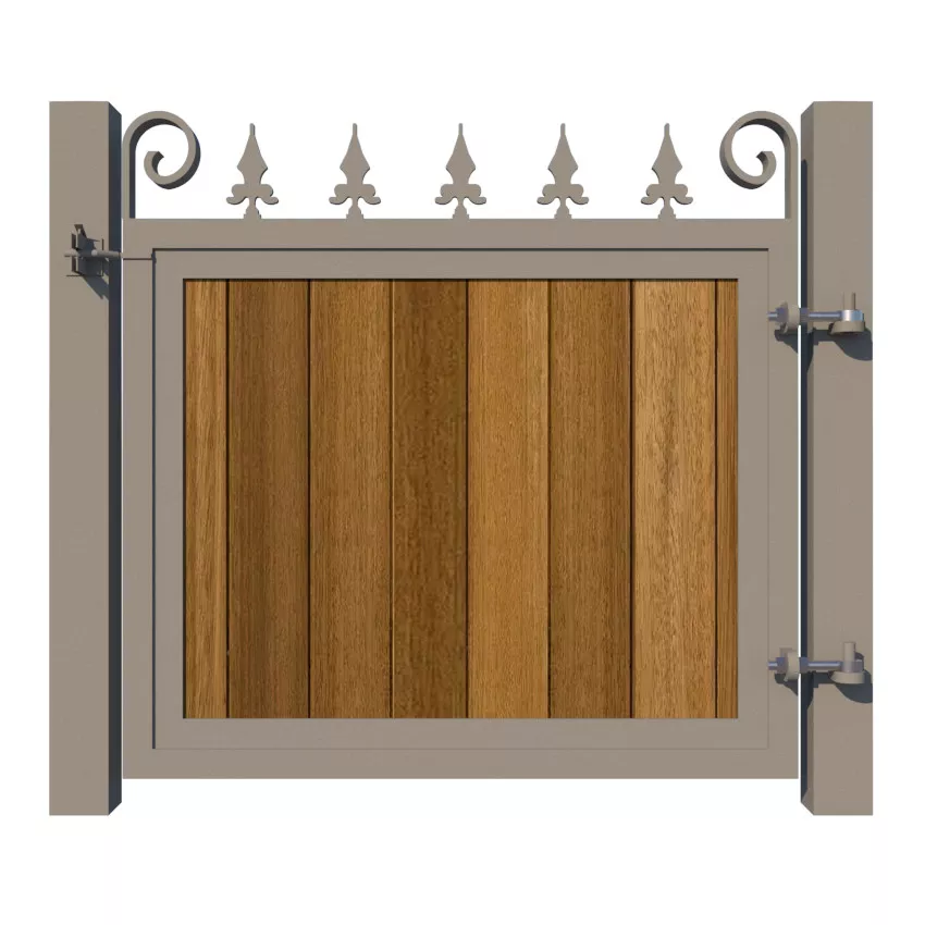 Metal Framed Garden Gate with Iroko - The Middleton - rear 1