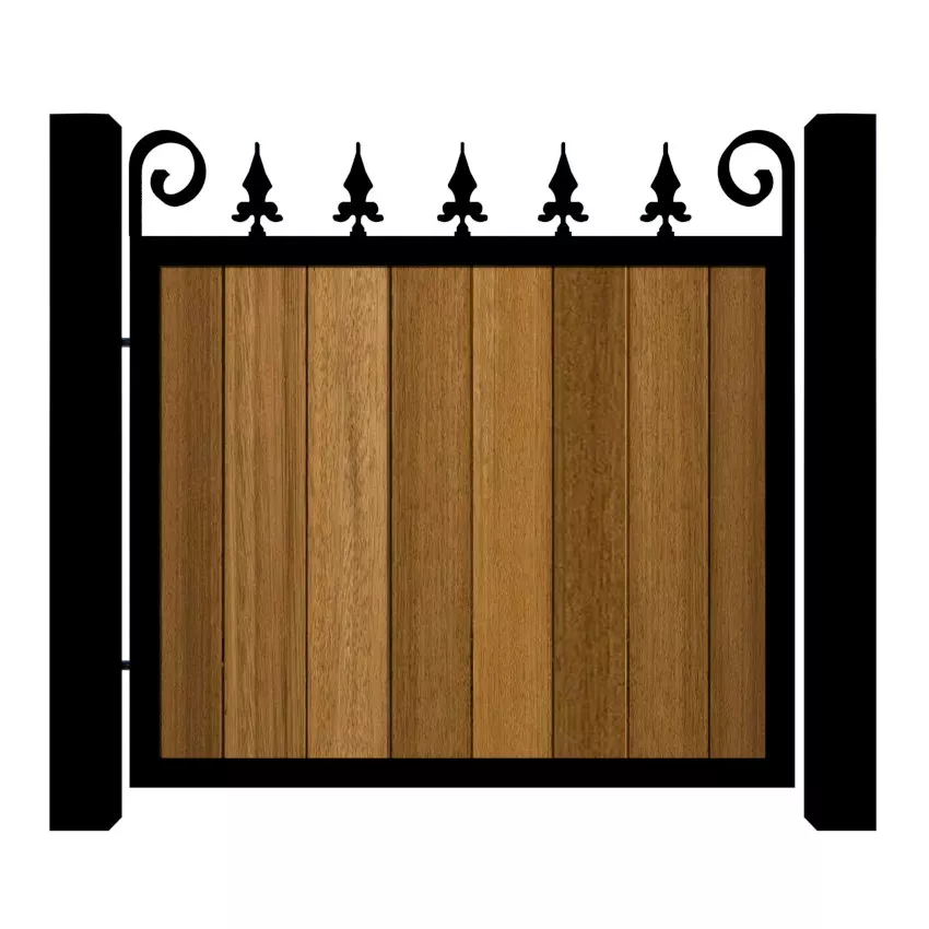 Metal Framed Garden Gate with Iroko - The Middleton