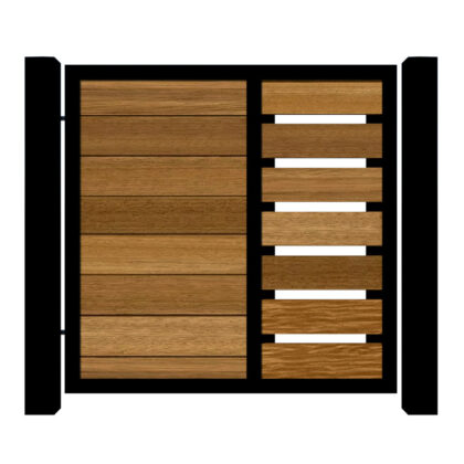 Metal Framed Garden Gate with Iroko - The Midhurst