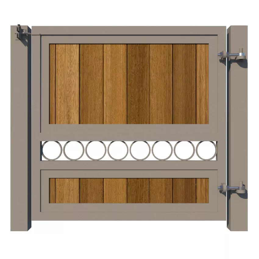 Metal Framed Garden Gate with Iroko - The Sandbanks - rear