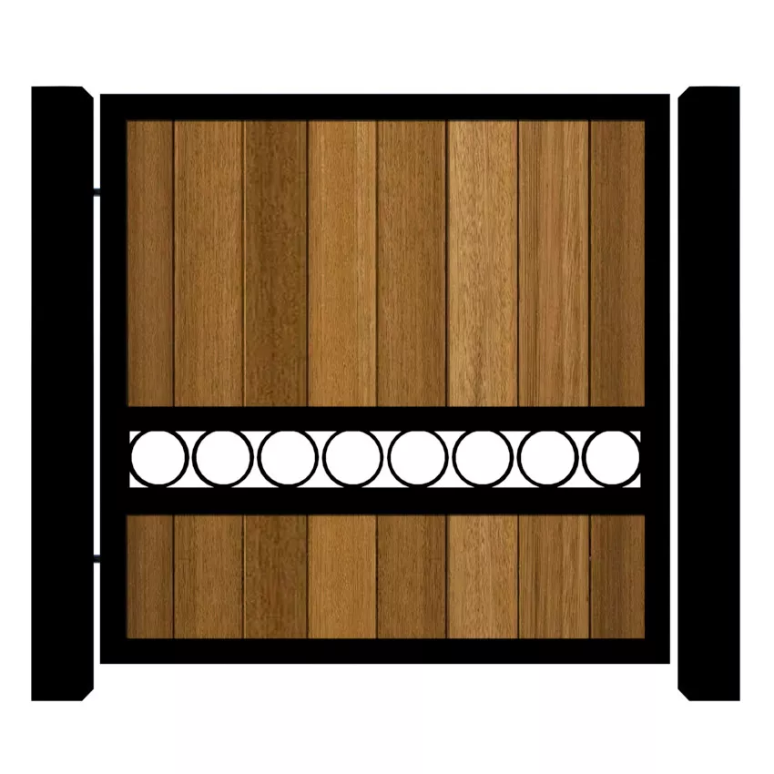 Metal Framed Garden Gate with Iroko - The Sandbanks