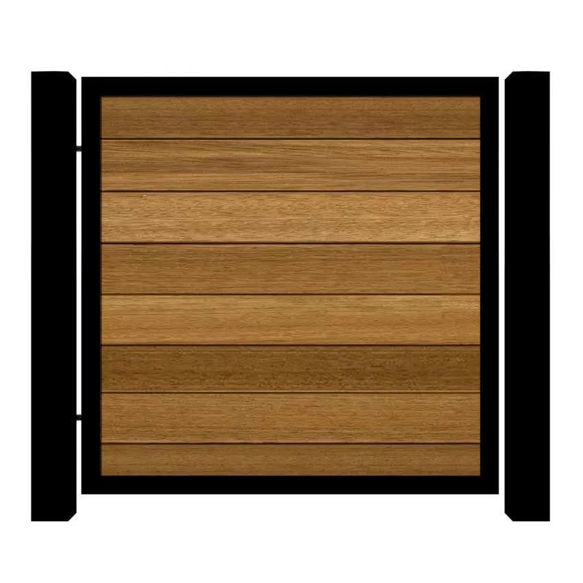 Metal Framed Garden Gate with Iroko - The Warwickshire