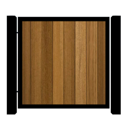 Metal Framed Garden Gate with Iroko - The York