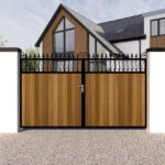 Metal Framed and Timber Driveway Gate - The-Lemmington