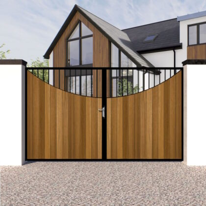 Metal Framed and Timber Driveway Gate - The-Lyndhurst