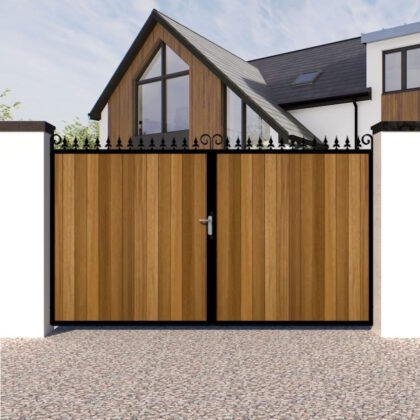 Metal Framed and Timber Driveway Gate - The-Middleton