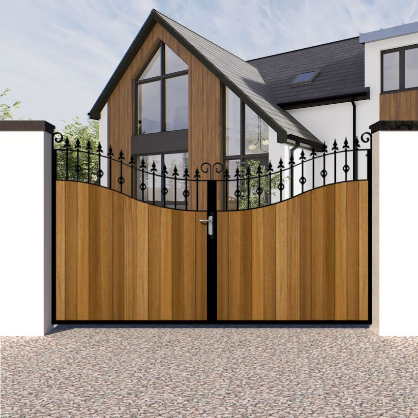 Metal Framed and Timber Driveway Gate - The-Westfield