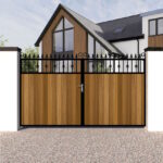 Metal Framed and Timber Driveway Gate - The-Wilton