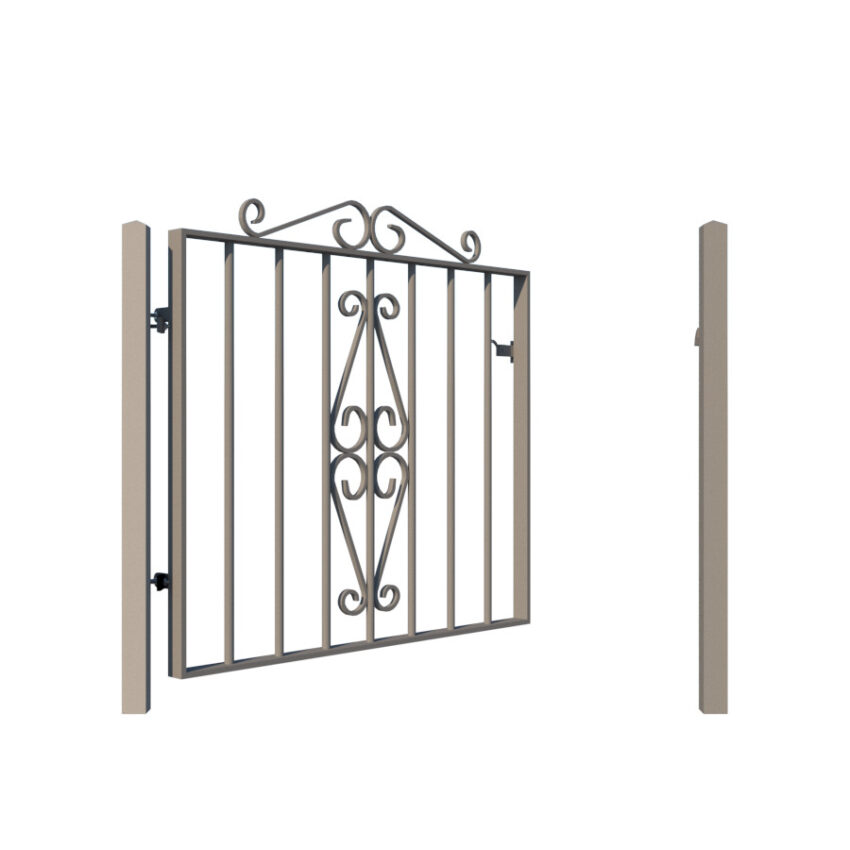 Metal Garden Gate - The Cambridge - opening