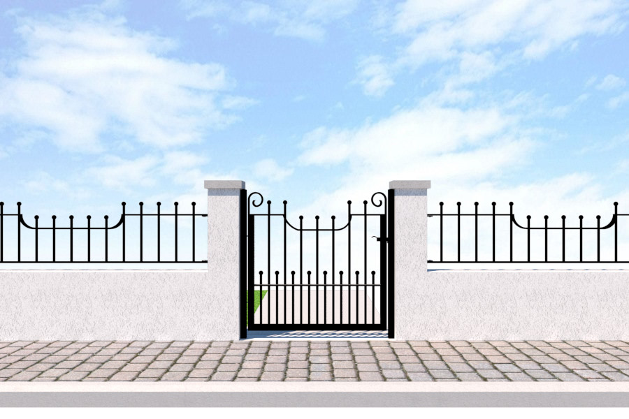 Metal Garden Gate - The Chester with Railings 1