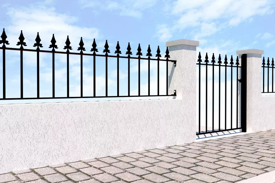 Metal Garden Gate - The Farnborough with railings