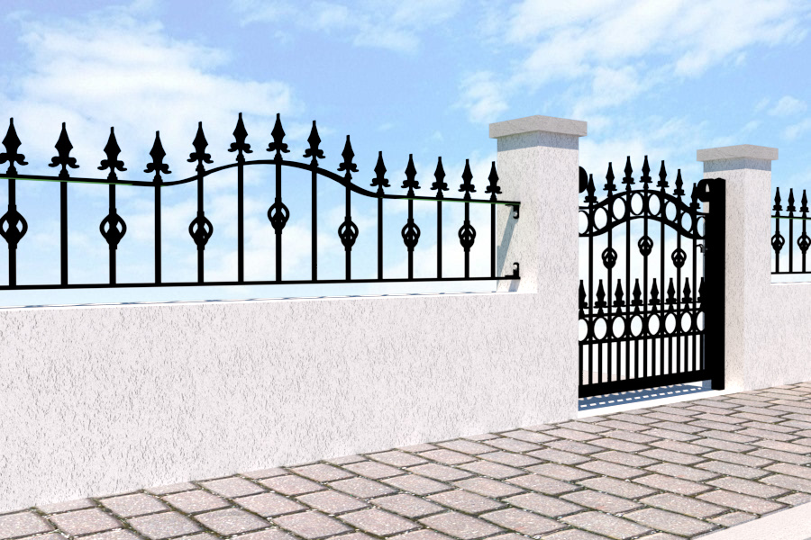 Metal Garden Gate - The Goldsworth - with railings
