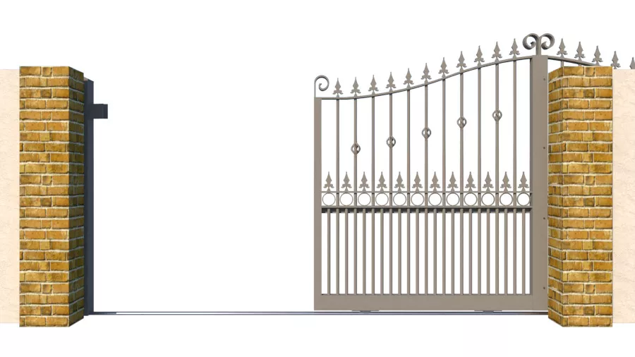 Metal Sliding Gate - The Farnham - open