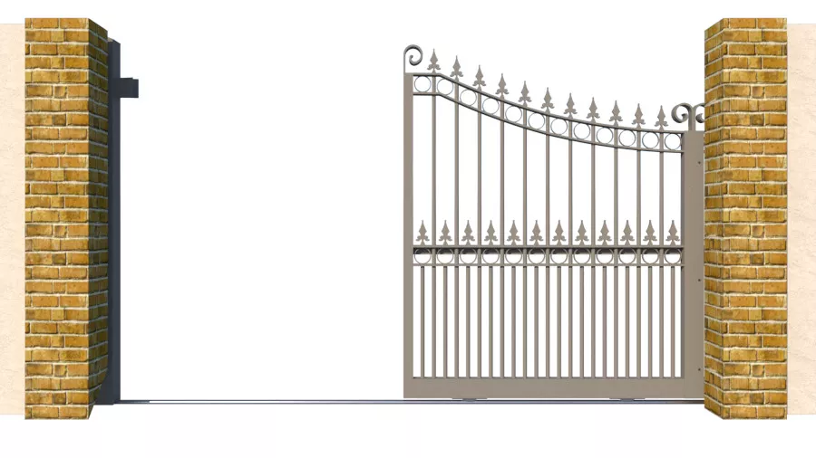 Metal Sliding Gate - The Hertfordshire - open