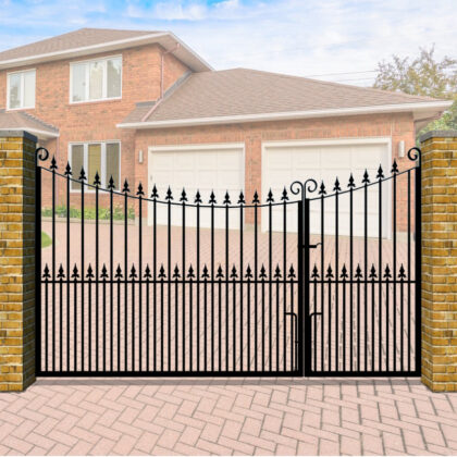Metal Split Driveway Gate The Winchester - Inner bow top with vertical bar
