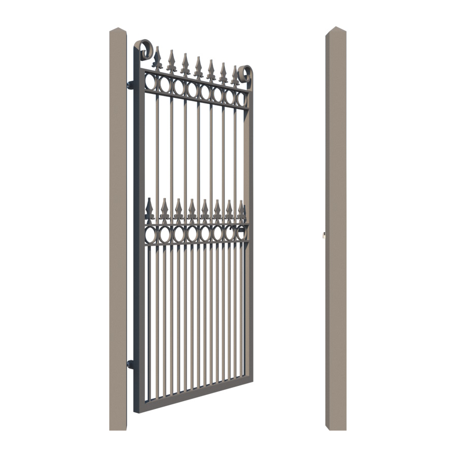 Metal side gate - The Arundel - showing opening - Gates and Fences UK