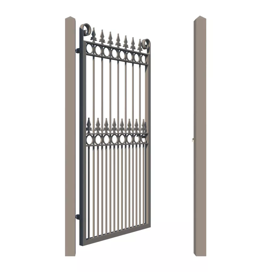 Metal side gate - The Arundel - showing opening - Gates and Fences UK