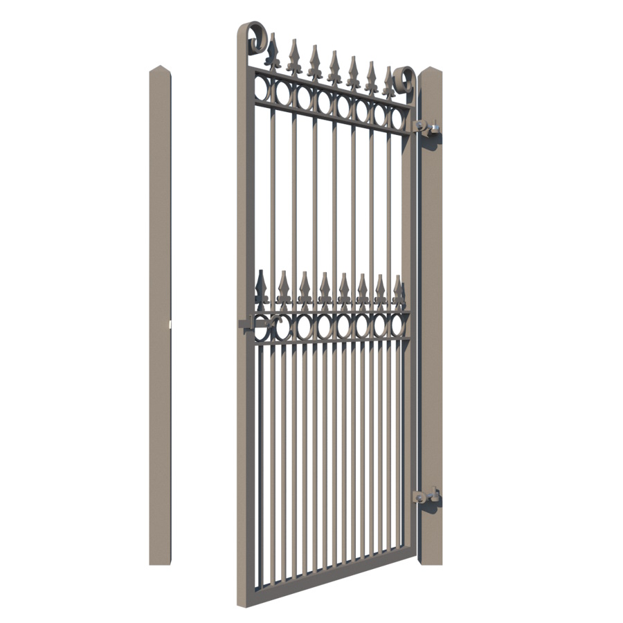 Metal side gate - The Arundel - showing opening from rear - Gates and Fences UK