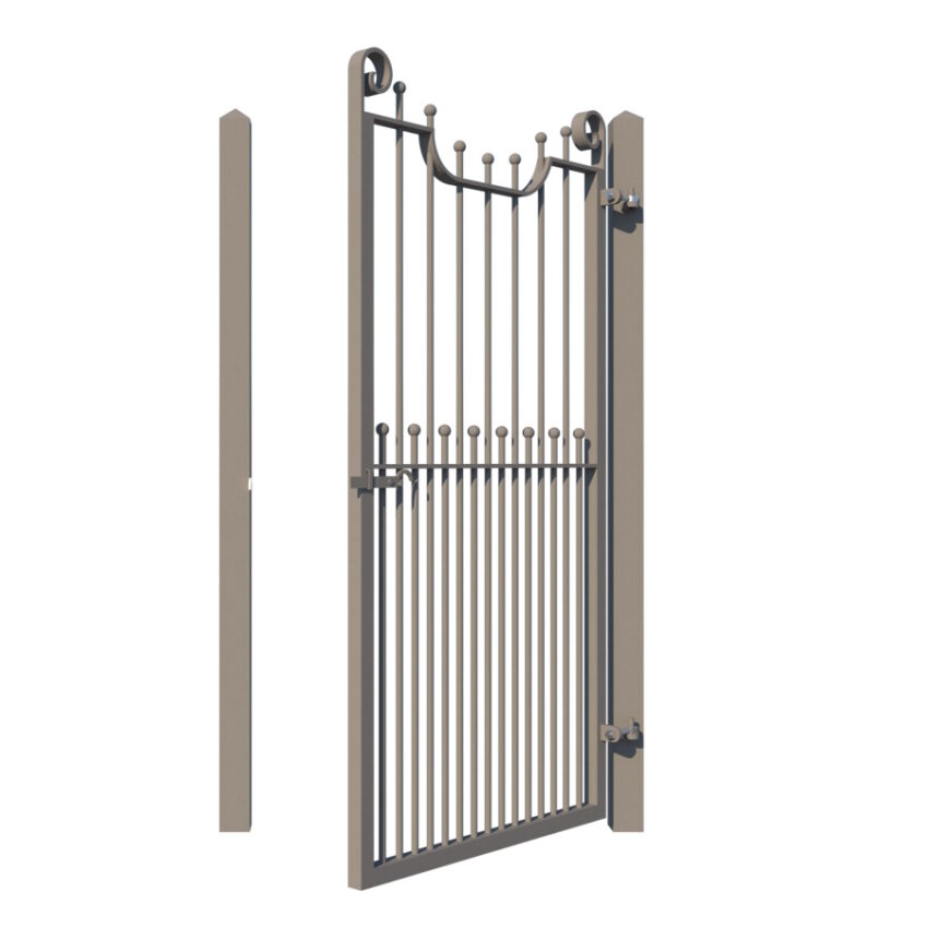 Metal side gate - The Chester - showing opening from rear - Gates and Fences UK