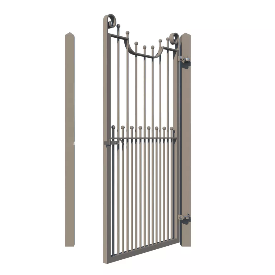Metal side gate - The Chester - showing opening from rear - Gates and Fences UK