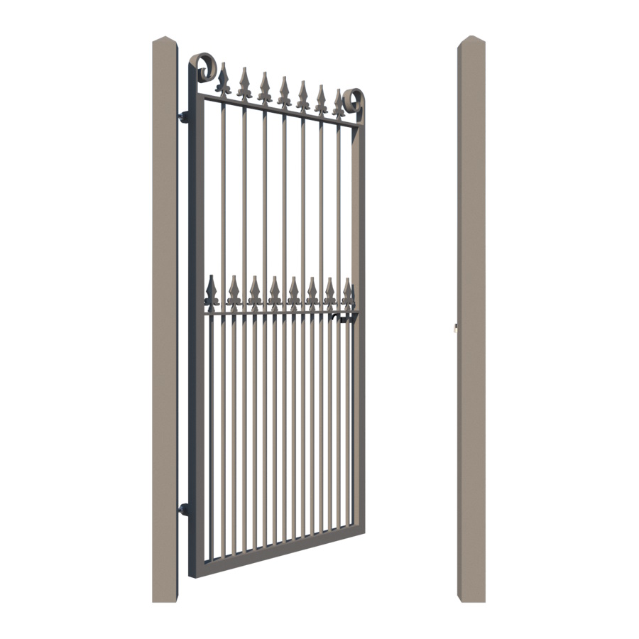 Metal side gate - The Darlington - showing opening - Gates and Fences UK