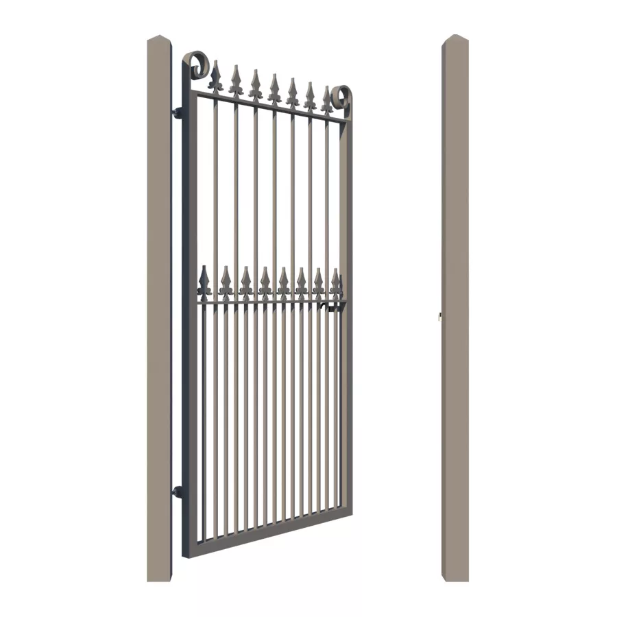 Metal side gate - The Darlington - showing opening - Gates and Fences UK