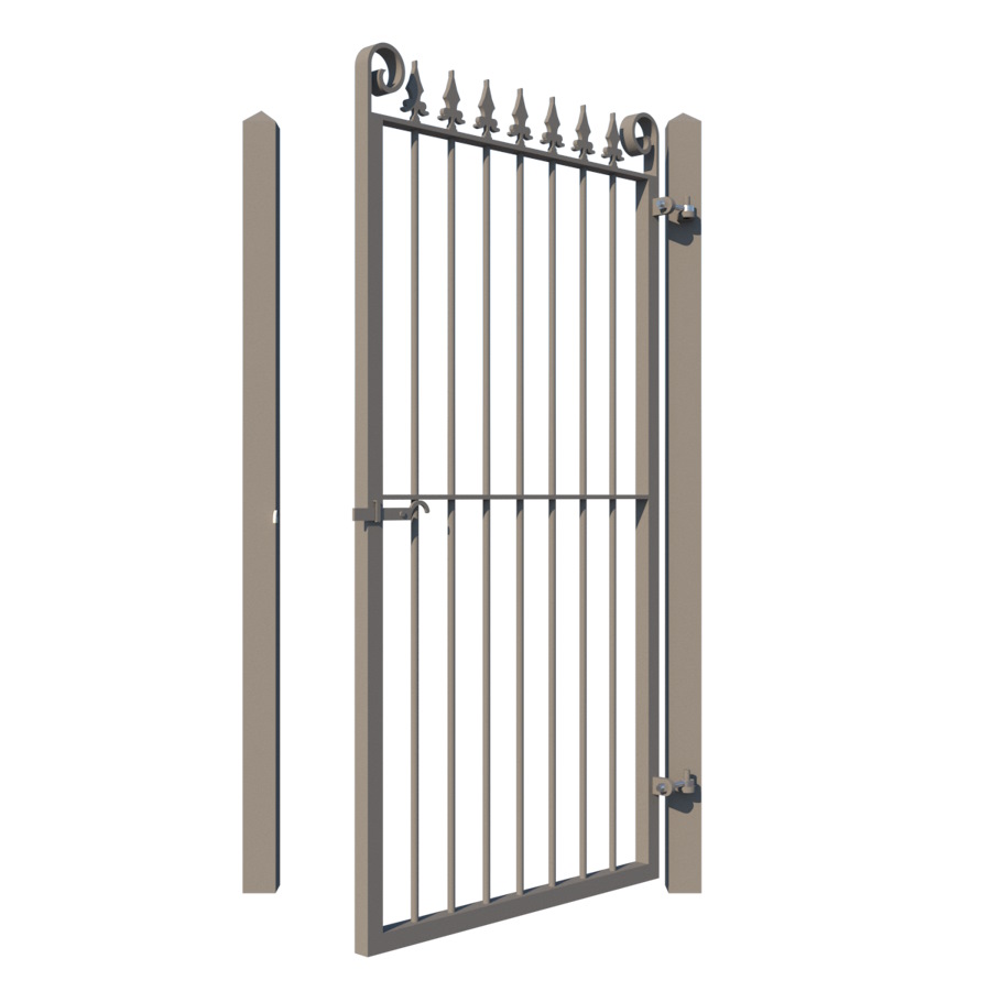 Metal side gate - The Farnborough - showing opening from rear - Gates and Fences UK