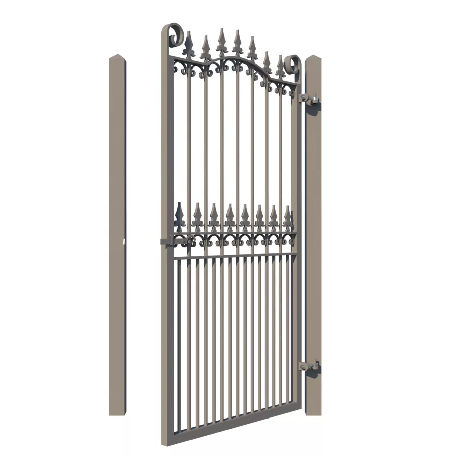 Metal side gate - The Francombe - opening from rear - Gates and Fences UK