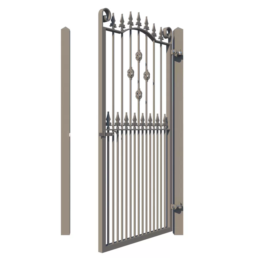 Metal side gate - The Hastings - showing opening from rear - Gates and Fences UK