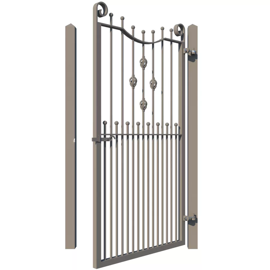 Metal side gate - The Knightsbridge - showing opening from rear - Gates and Fences UK