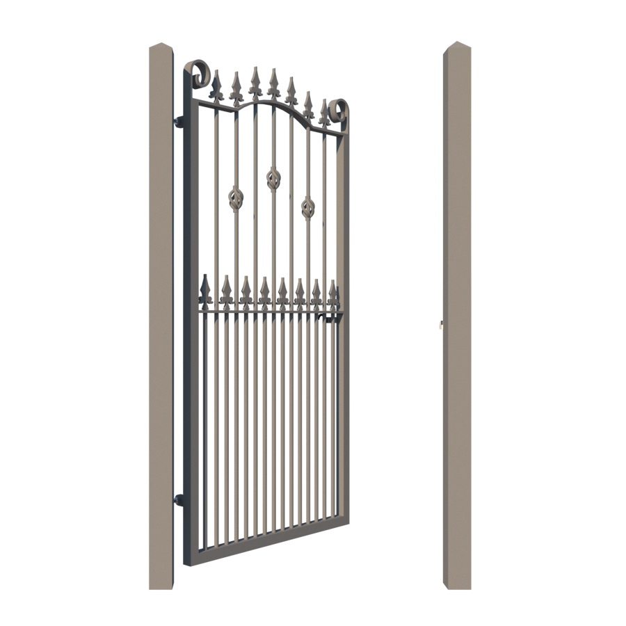Metal side gate - The Sandringham - showing opening -Gates and Fences UK