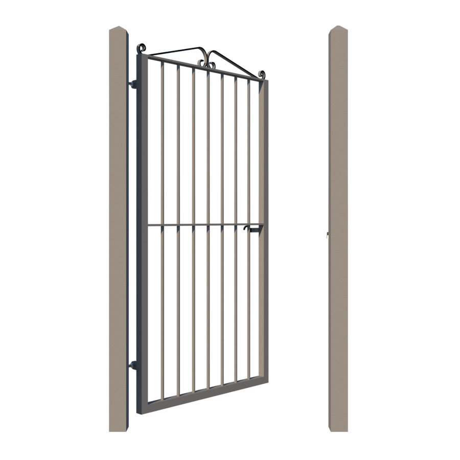 Metal side gate - The Somerset - showing opening - Gates and Fences UK