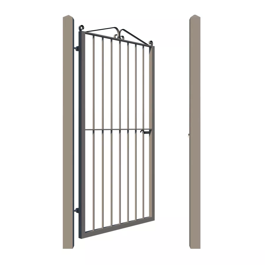 Metal side gate - The Somerset - showing opening - Gates and Fences UK