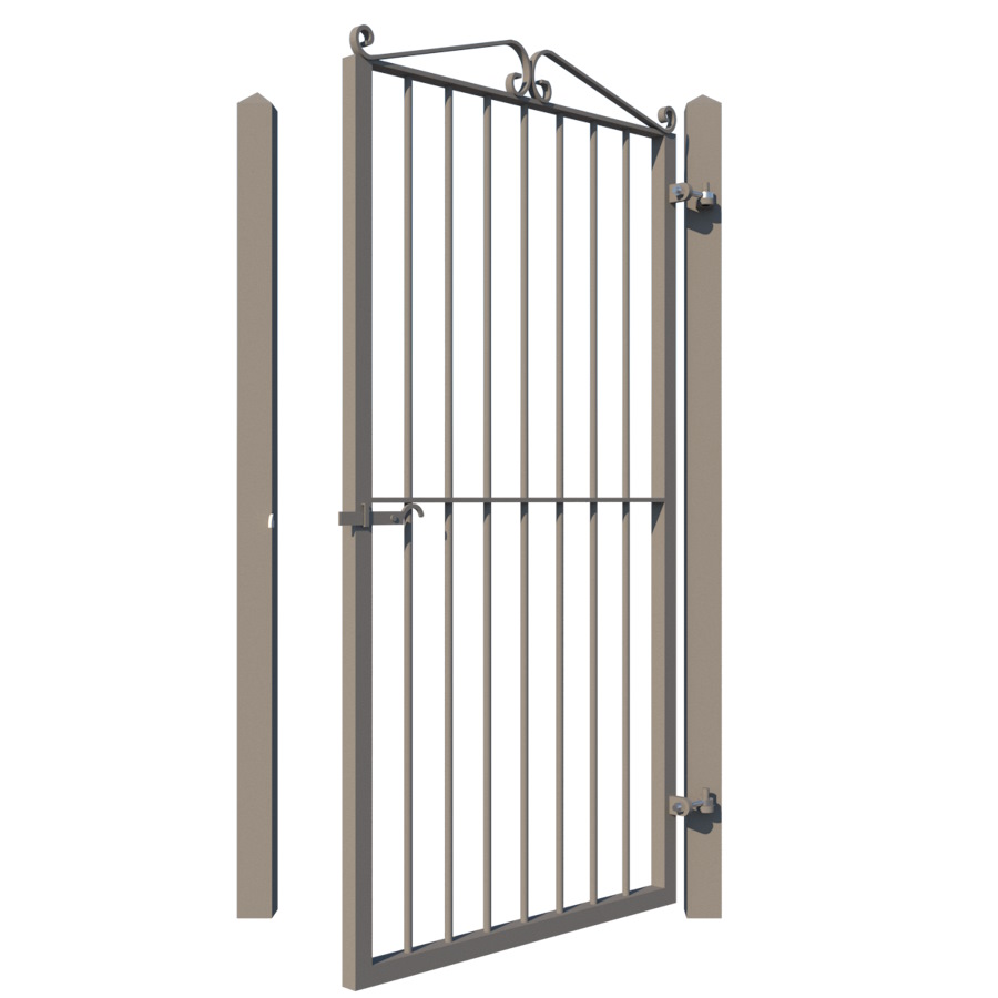 Metal side gate - The Somerset - showing opening from rear - Gates and Fences UK