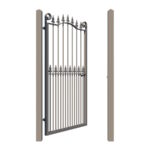 Metal side gate - The Surrey - showing opening - Gates and Fences UK